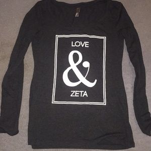 Long sleeve zeta Tau Alpha fitted tee shirt